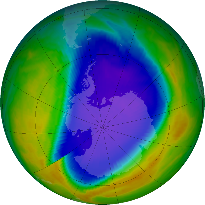 Antarctic ozone map for 23 October 1998